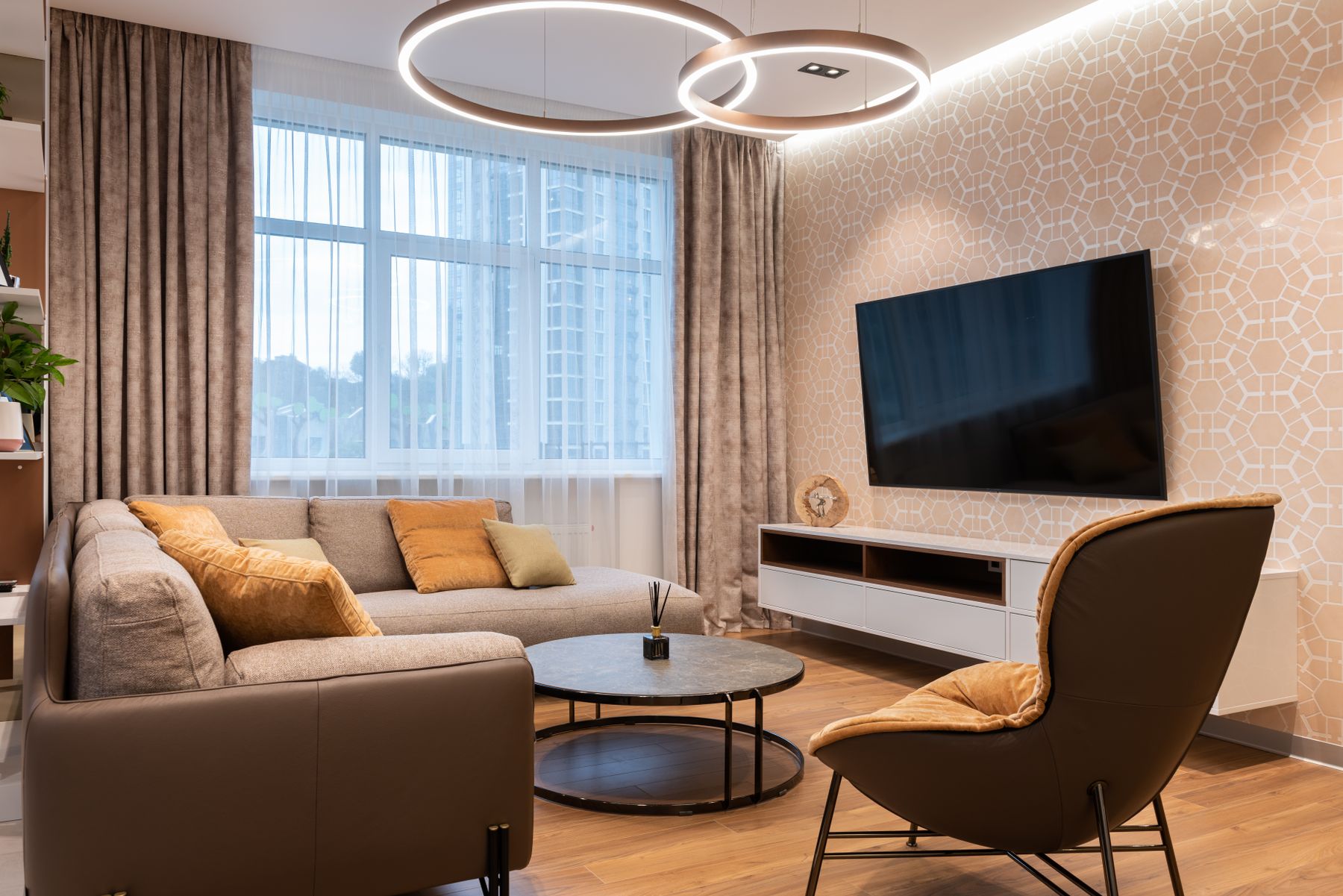 A bright, comfortable shared living room